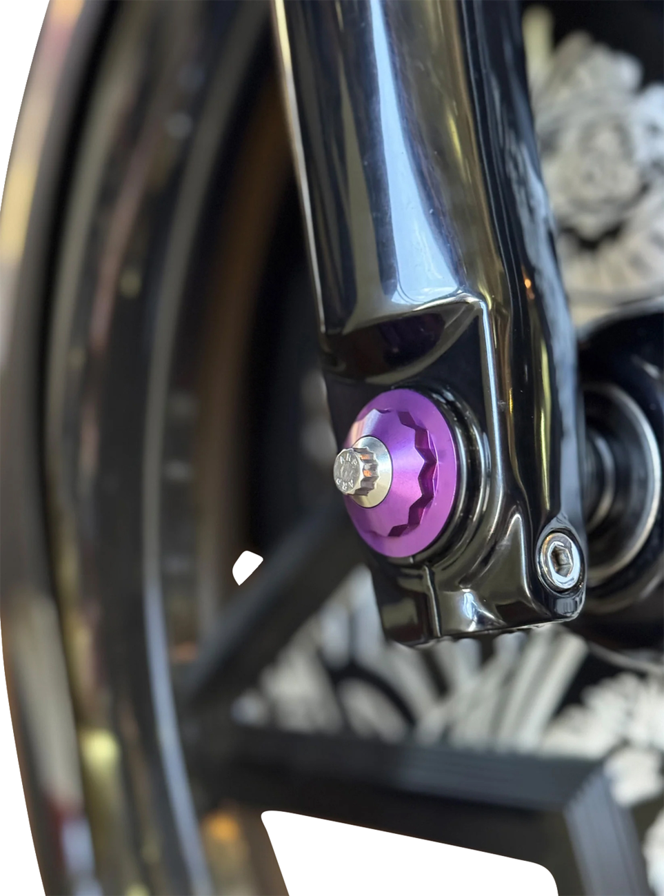 Paul Yaffe Bagger Nation Y-Axle With 12 Point Style Axle Cover Kit - Custom - Front - Purple - 25 MM