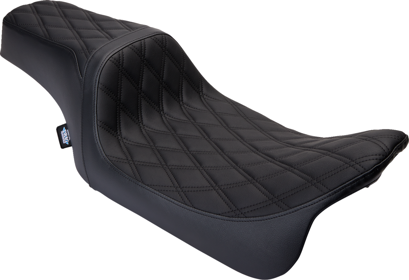 Drag Specialties Seats Predator 1Up Seat - Vinyl - Double Diamond Black Stitch - FLH '08-'23