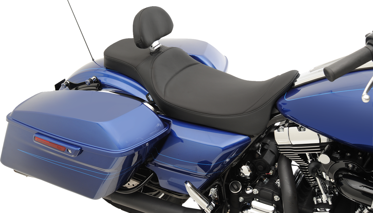Drag Specialties Seats Extended Reach Predator Seat - Mild Stitched - Backrest Recepticle - FL '08-'24