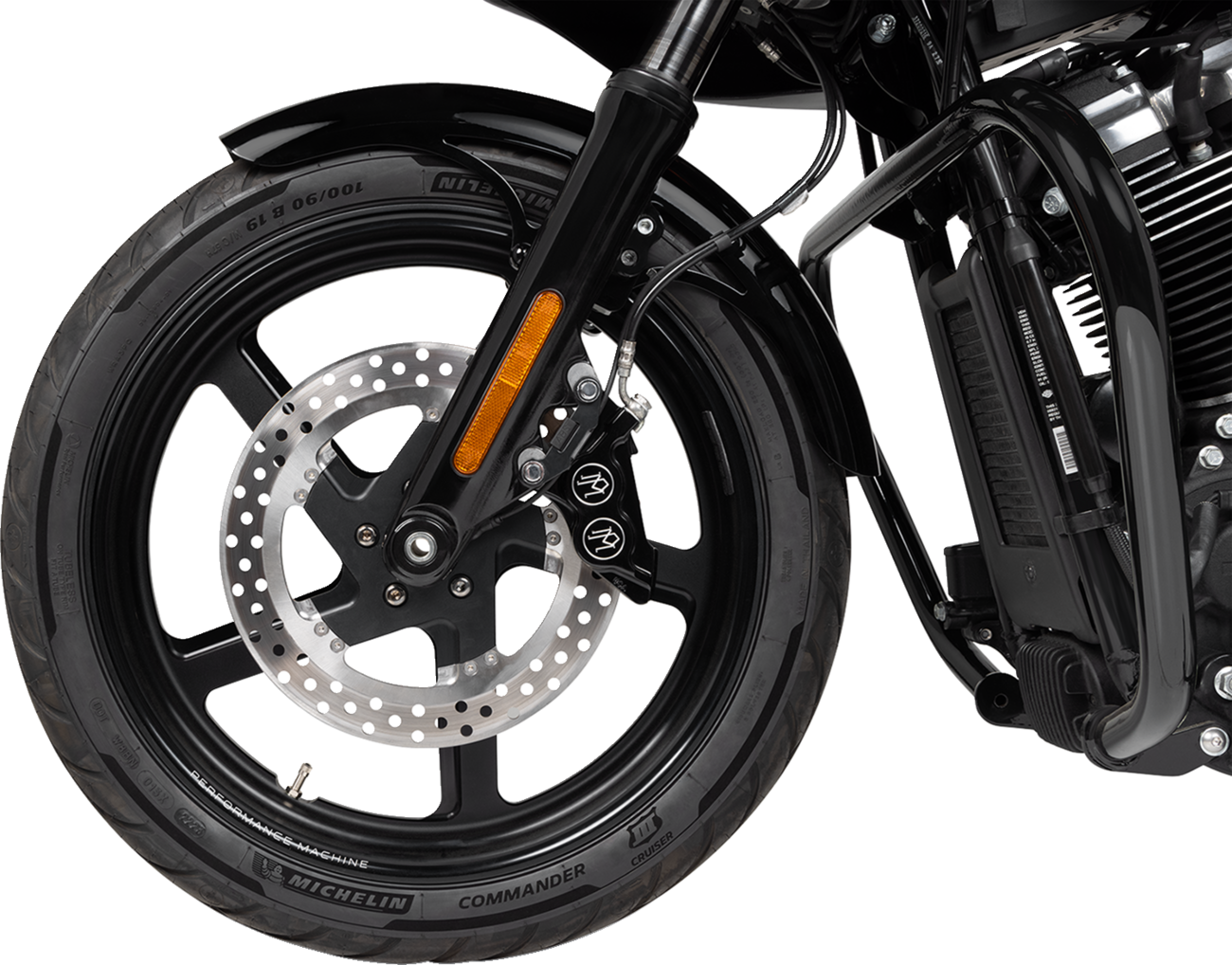 Klock Werks P-Tom Front Fender - Black - 19" - HD Dyna/Softail