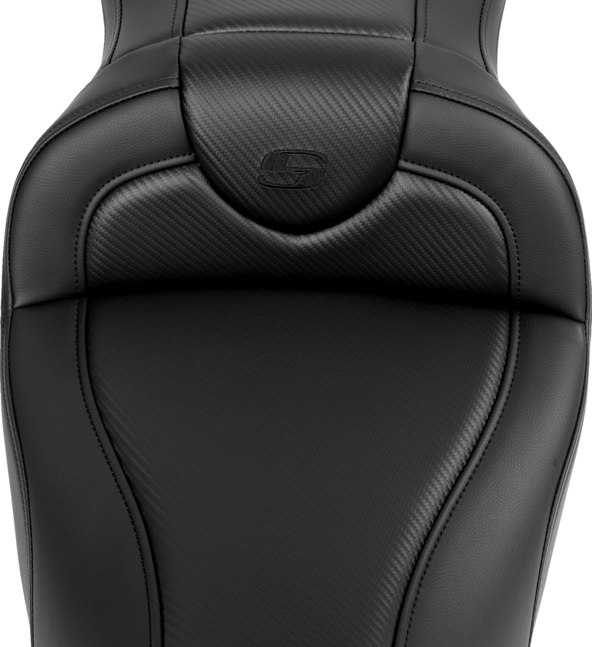 Saddlemen Roadsofa™ Seat - Without Backrest - Carbon Fiber - Black Stitch - 'FL '08-'19