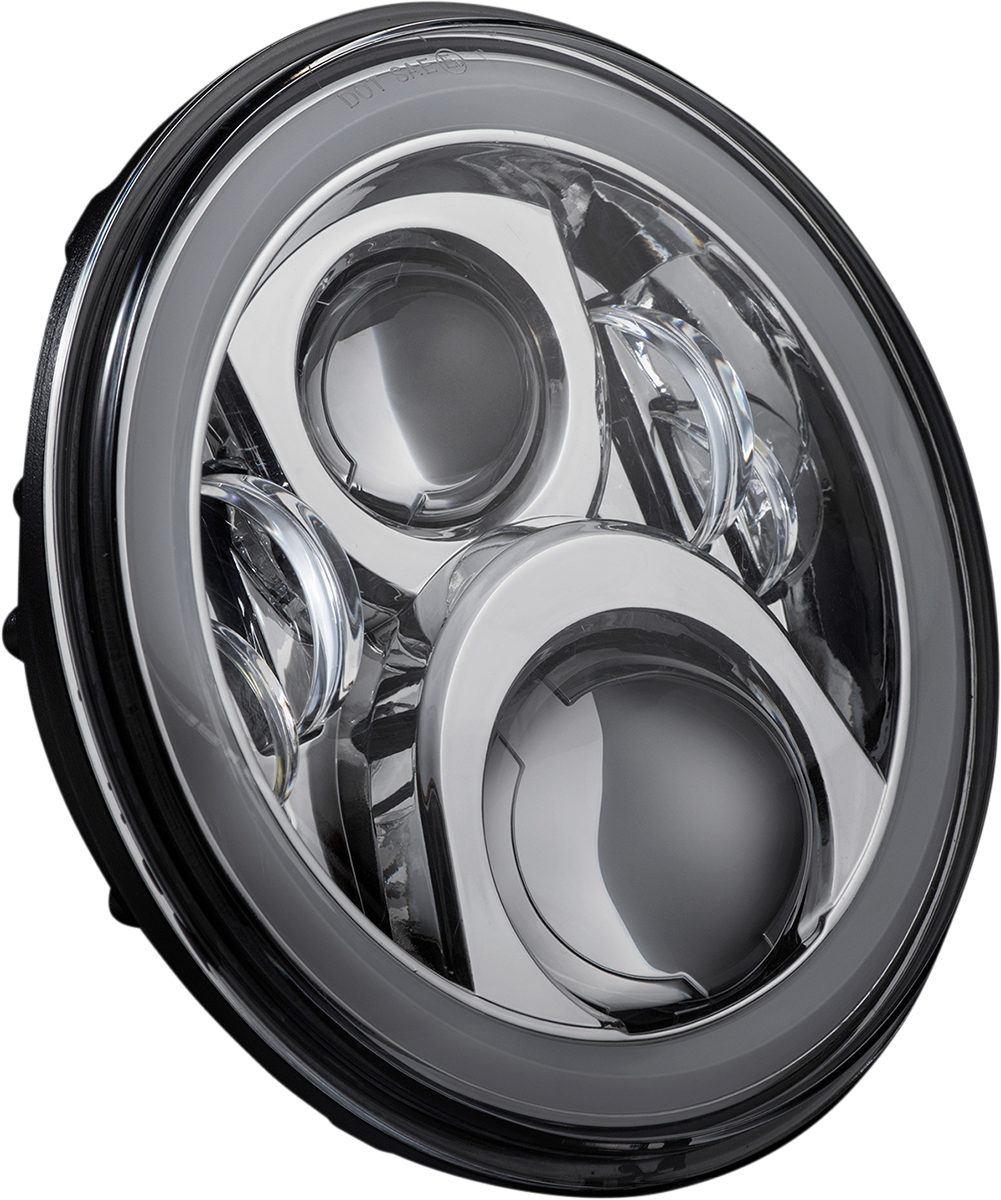 Custom Dynamics ProGLOW™ 7" Headlamp - With Mounting Ring - Chrome