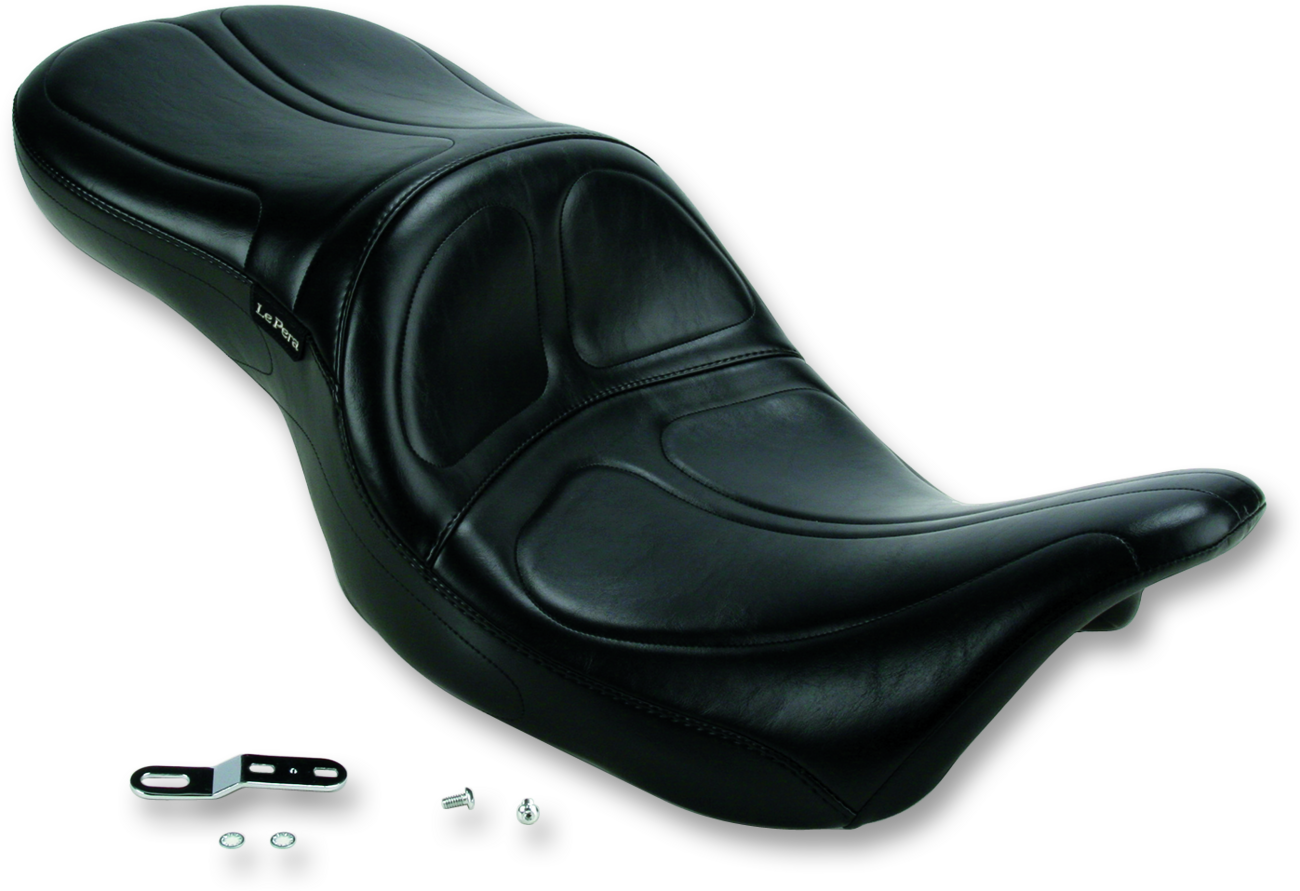 Le Pera Maverick Seat - Without Backrest - Stitched - Black - FL '08-'23