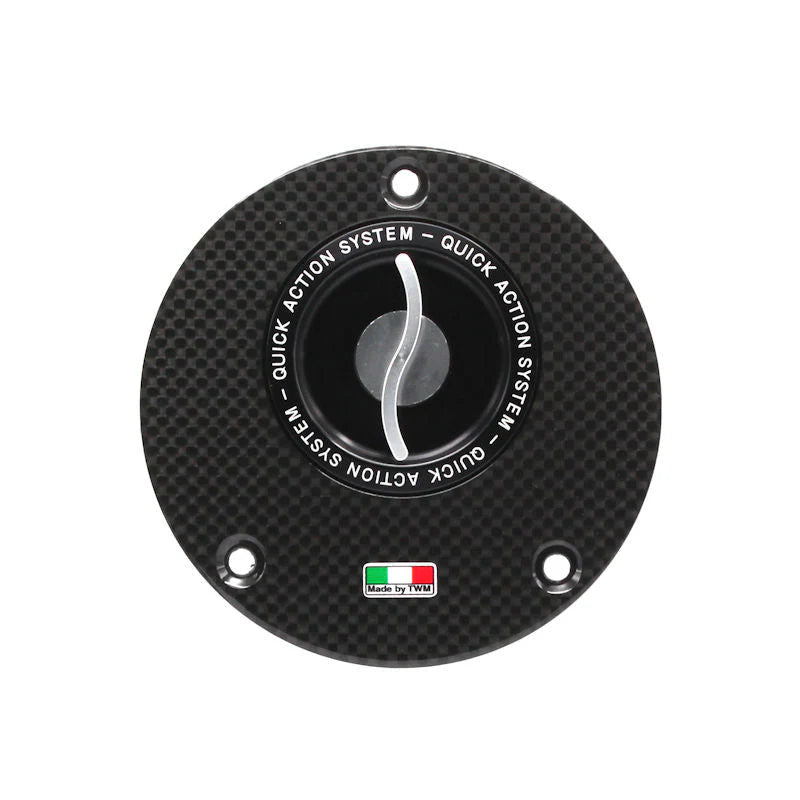 TWM Quick Action Carbon Fiber Gas Cap For Yamaha - TYFP.01 - Silver
