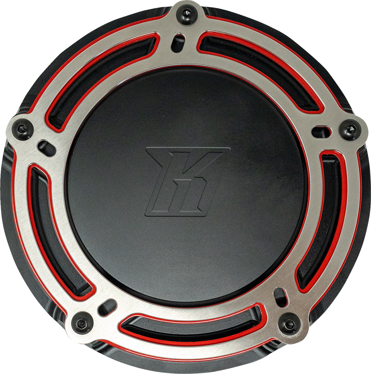 Kodlin USA Derby Cover - NXL Redline - Black/Red - M8 Softail