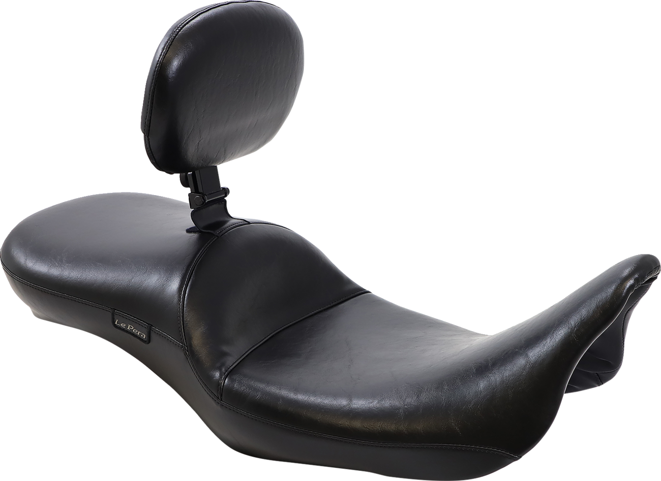 Le Pera Maverick Daddy Long Legs Seat - With Backrest - Black - Smooth - FL '08-'23