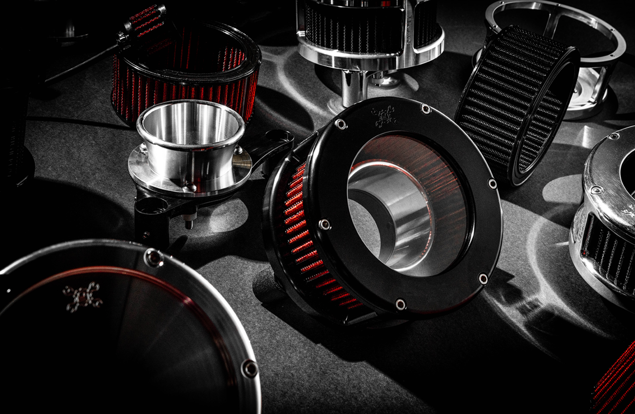 Feuling Parts BA Air Cleaner Kit - Black/Clear With Red Filter - M8
