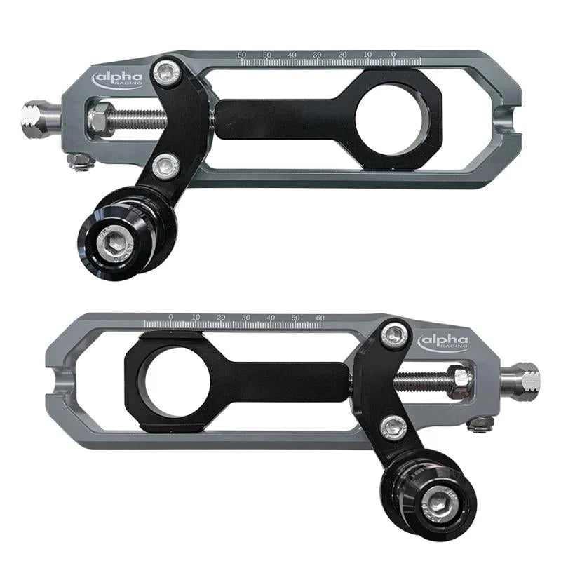 Alpha Racing Evo Plus Complete Chain Adjuster Kit BMW K67 S1000RR - Titanium Grey
