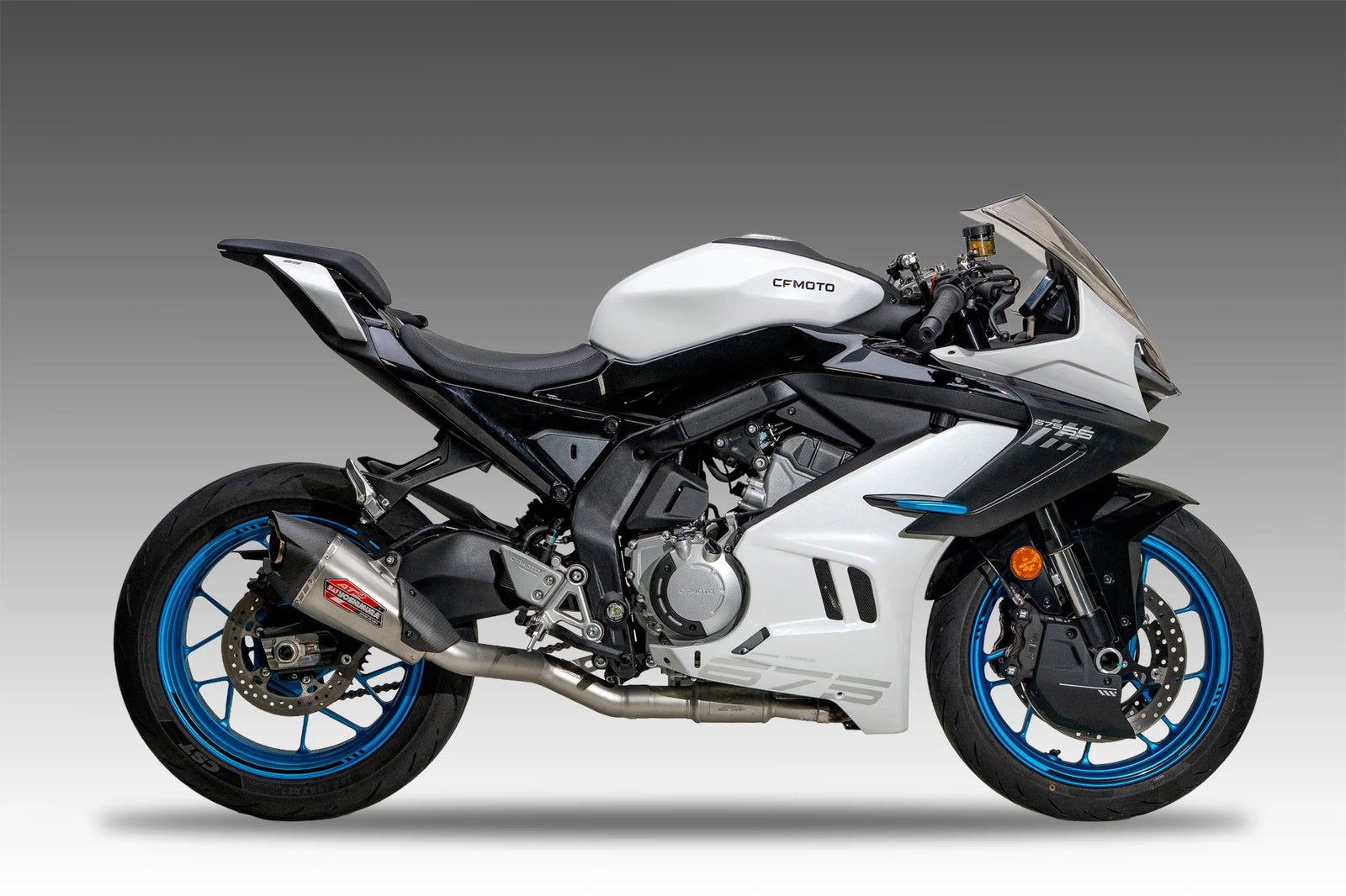 Yoshimura 675SS 25-26 AT2 Stainless Full Exhaust, W/ Stainless Muffler