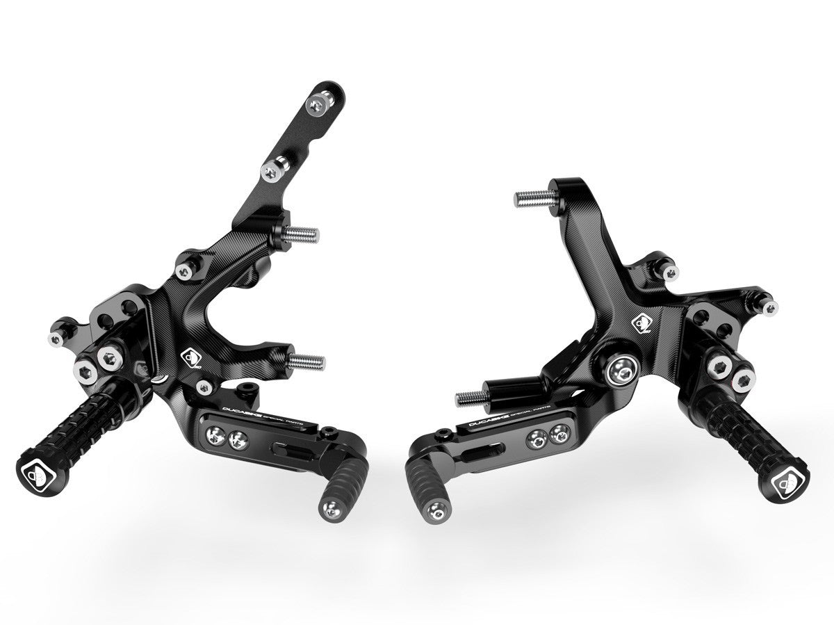 Ducabike DBK PRSFV201 SF V2 Adjustable Rearset - BLACK ECO FIXED FOOT PEGS