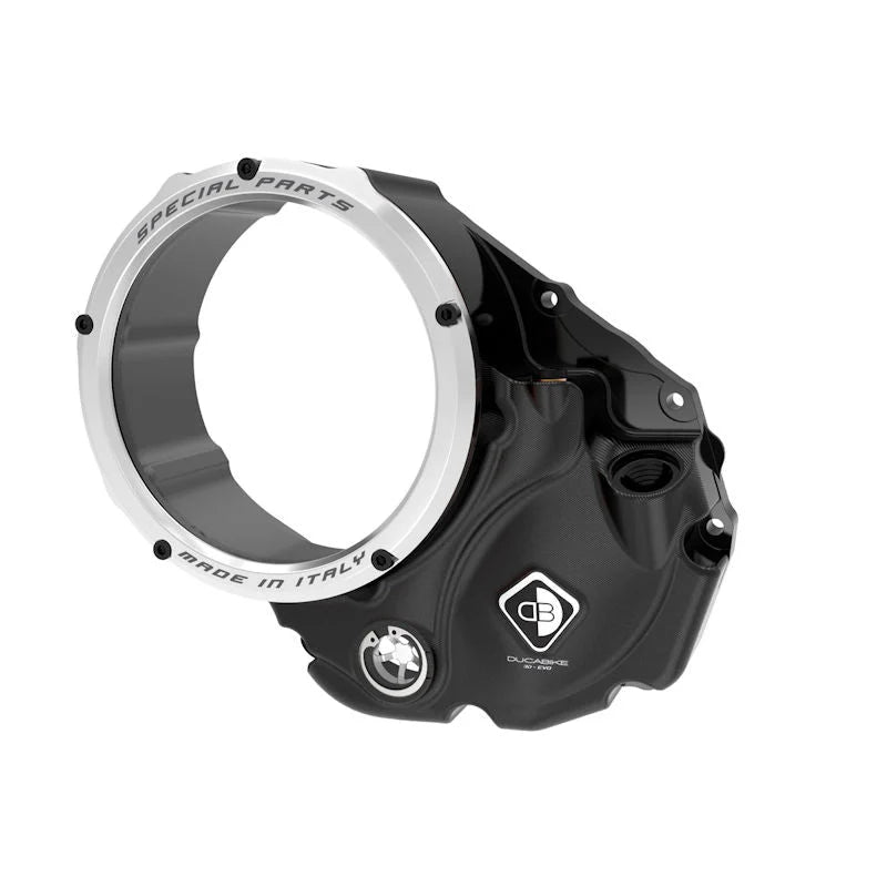 Ducabike DBK 3D Clear Clutch Cover For Ducati Monster 1200 1200S 1200R - Black-Silver