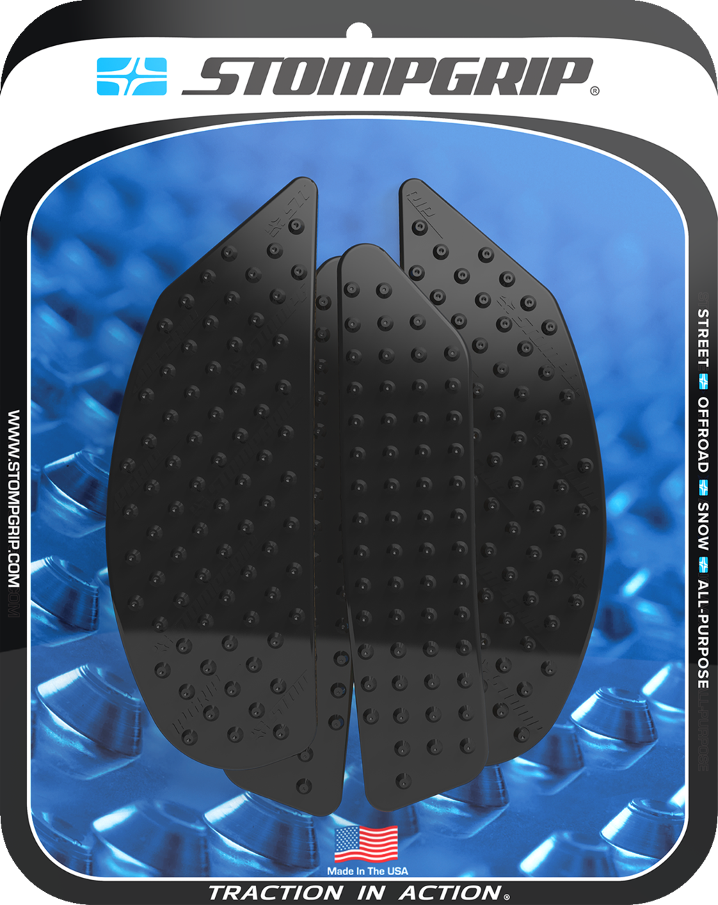 StompGrip Tank Grips - Volcano - Black - Yamaha - MT '22-'25