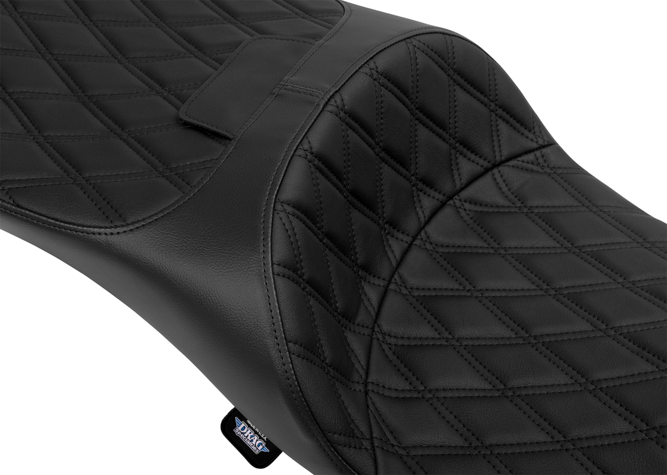 Drag Specialties Seats Extended Reach Freedom Seat - Vinyl - Double Diamond - Black Stitch - FLT/FLH '09-'25