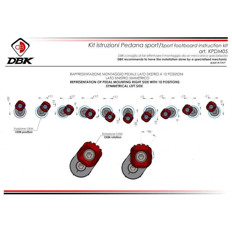 Ducabike DBK CNC Machined Rider Adjustable Footpegs For Diavel V4