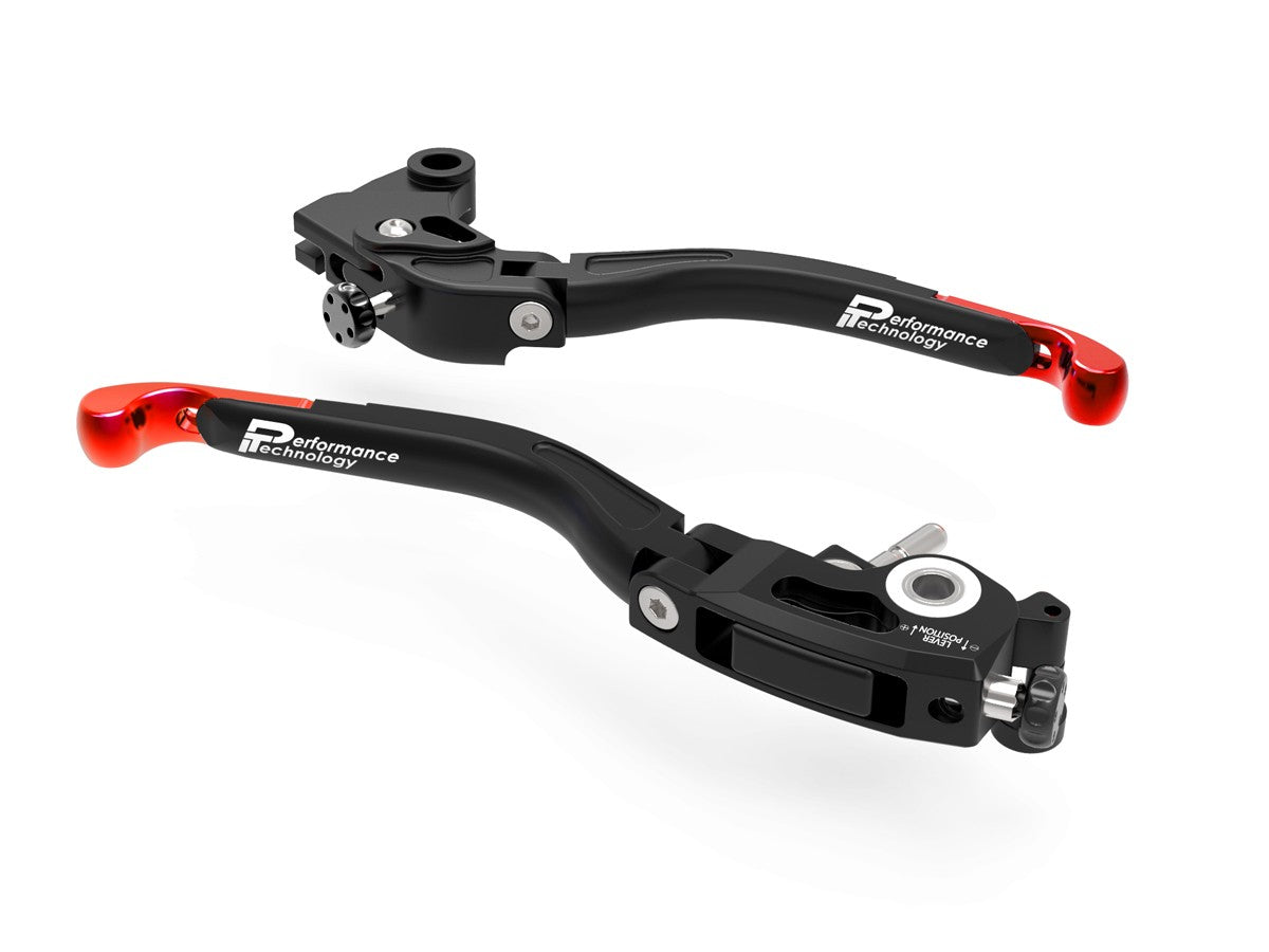 Ducabike DBK L30 Evo Brake + Clutch Adjustable Levers - BLACK-RED