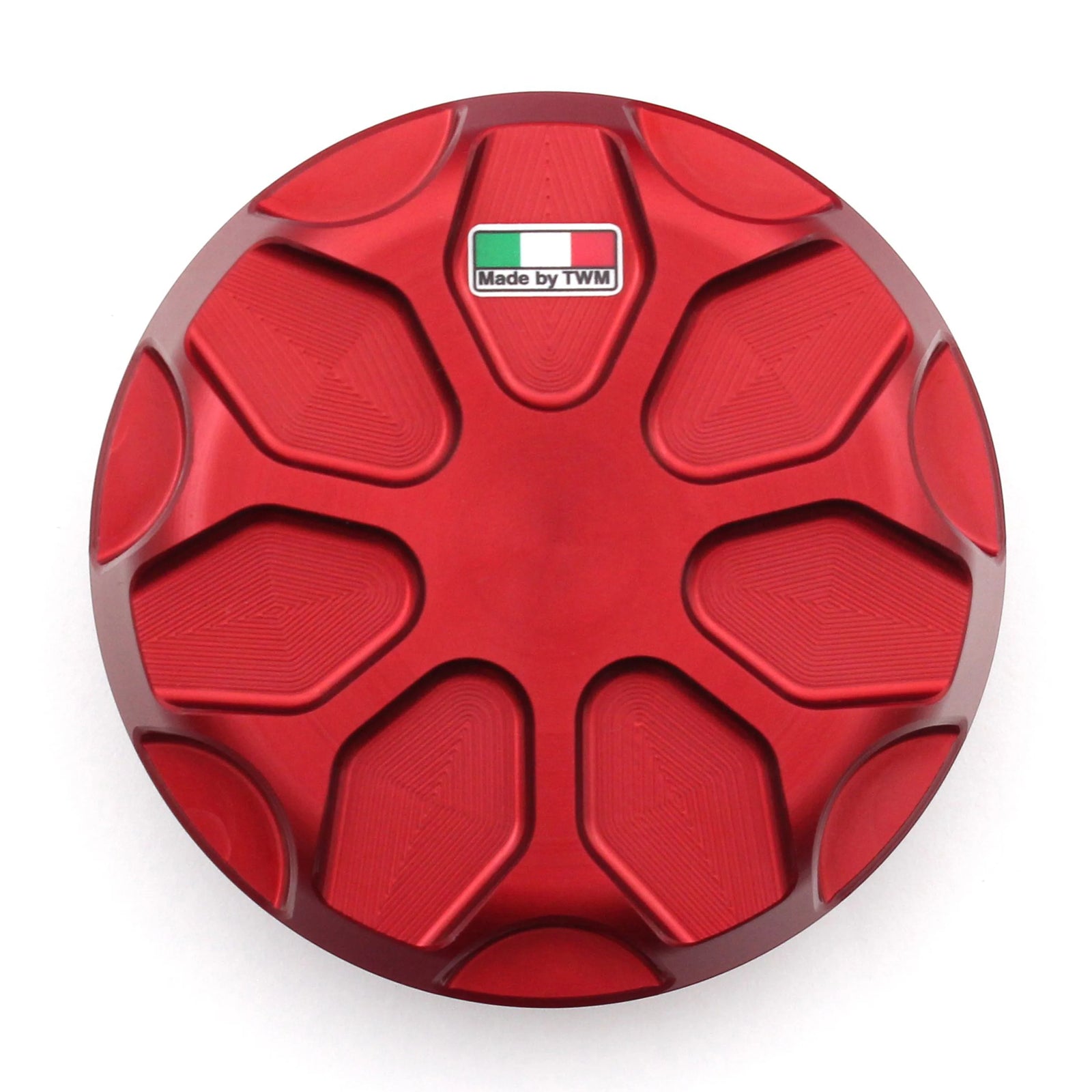 TWM CNC Aluminum Gas Cap / Fuel Cap with Red Center Cap for Ducati Motorcycles