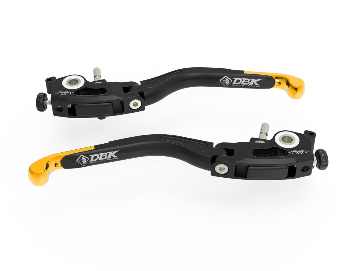 Ducabike DBK L37 Evo Brake + Clutch Adjustable Levers - BLACK-GOLD