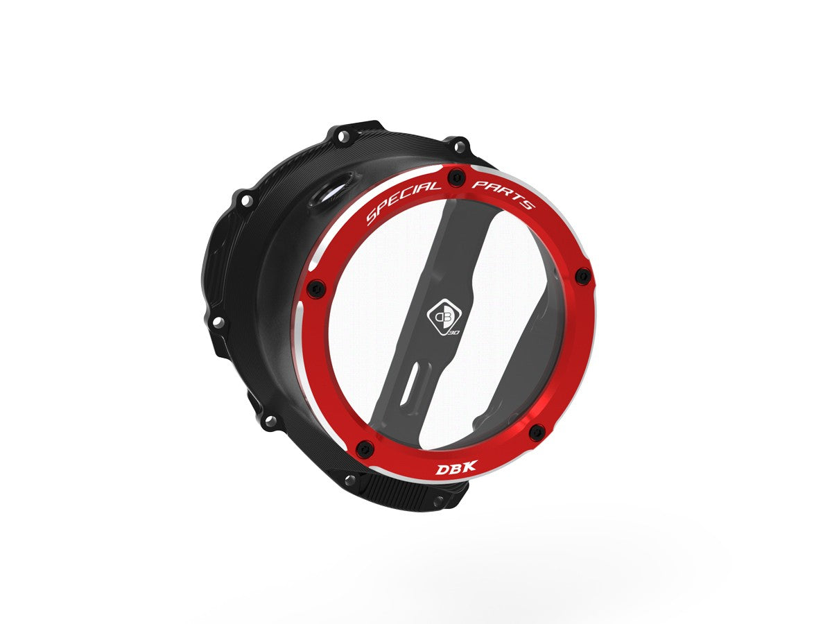 Ducabike DBK Ccdv19 Triumph 765 Clear Clutch Cover Oil Bath 3D-EVO - BLACK-RED