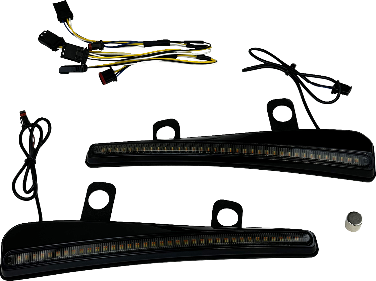 Custom Dynamics Windshield Trim - LED - Turn Signal - Black - Smoke Lens