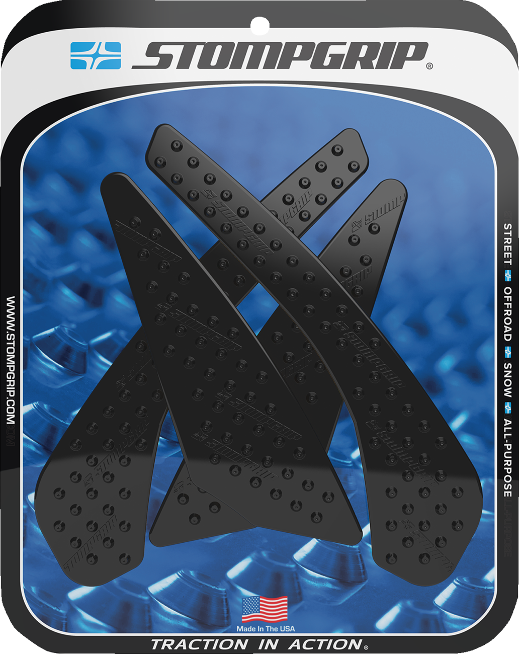 StompGrip Tank Grips - Volcano - Black - Suzuki - GS '18-'23