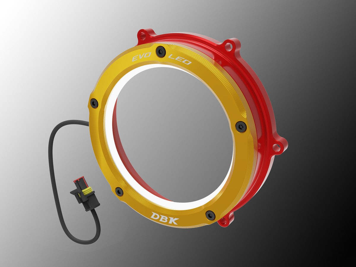 Ducabike DBK CCV4L01 Evo LED Clear Clutch Cover - BLACK-RED