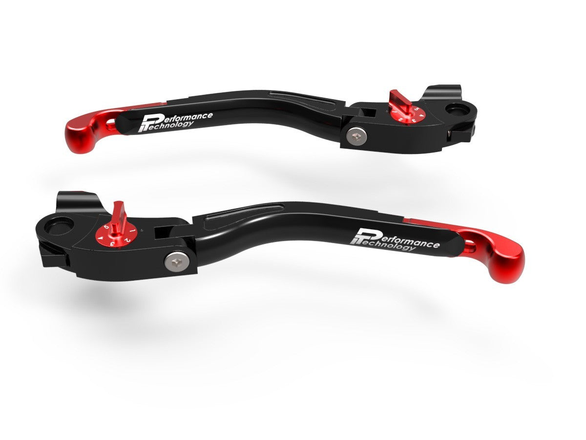 Ducabike DBK LEA03 Brake / Clutch Adjustable Levers Eco GP 2 - BLACK-RED