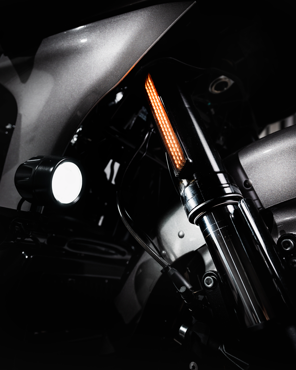 Custom Dynamics LED Fork Light - Smoke - Black