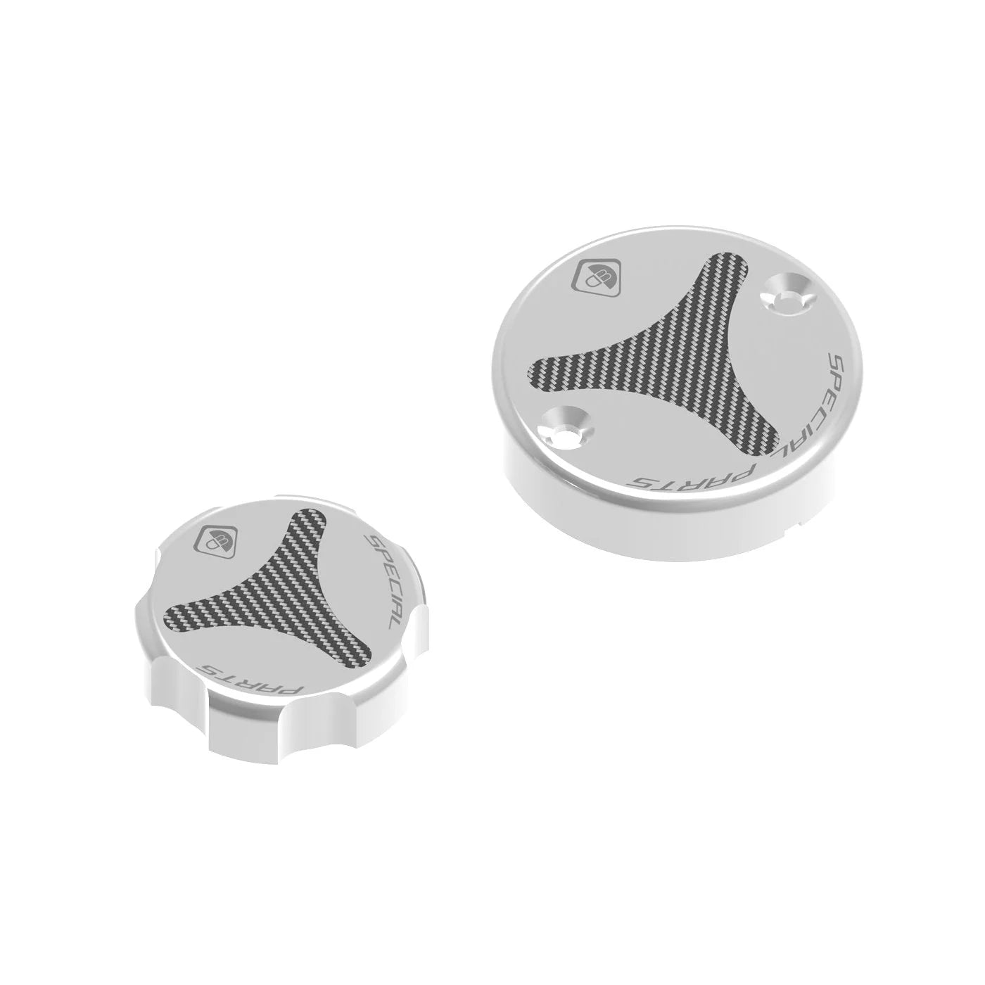Ducabike DBK Carbon Front Brake Clutch Fluid Reservoir Cap Set For Panigale V2 V2S - Silver