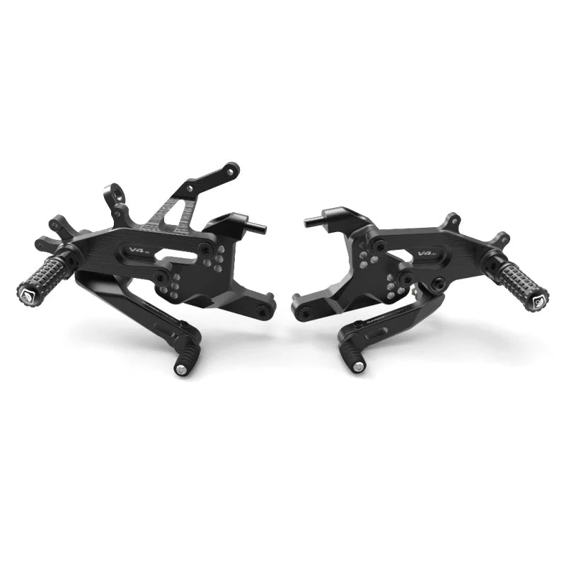 Ducabike DBK Adjustable Rearsets For Ducati Panigale V4 V4S V4R Speciale - Black/Black