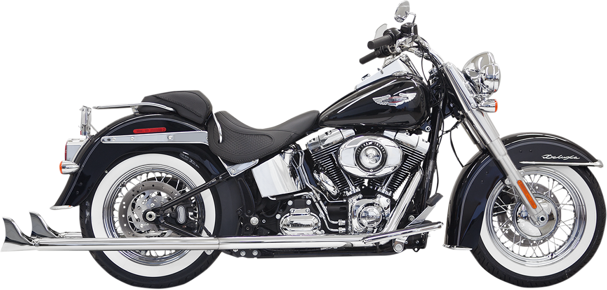 Bassani Xhaust True Duals Exhaust System With Fishtail Mufflers — With Baffles