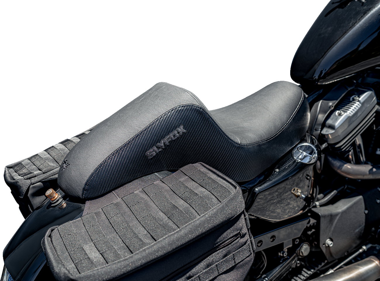 Slyfox Drifter Seat - Black Logo - Black Vinyl W/ Slipstop - Carbon Fiber - XL '04-'22