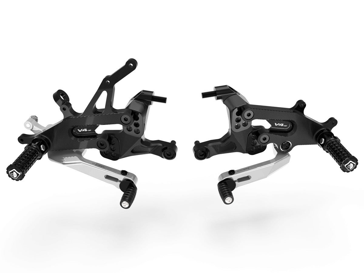 Ducabike DBK PRSFV401 SF V4 Adjustable Rearset - BLACK-SILVER