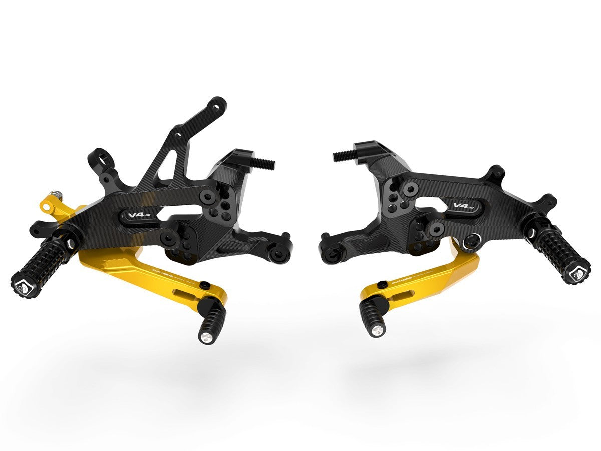 Ducabike DBK PRSFV401 SF V4 Adjustable Rearset - BLACK-GOLD