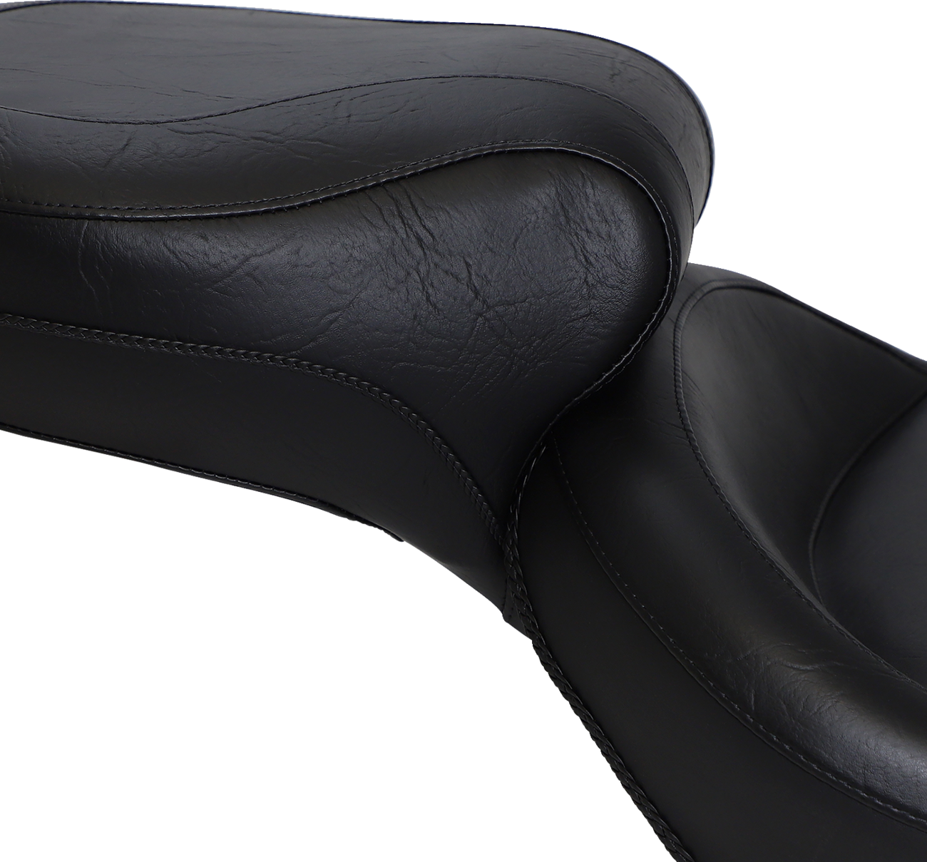 Mustang Vintage Style Seat - Wide - Smooth - Black - FXST/FLST