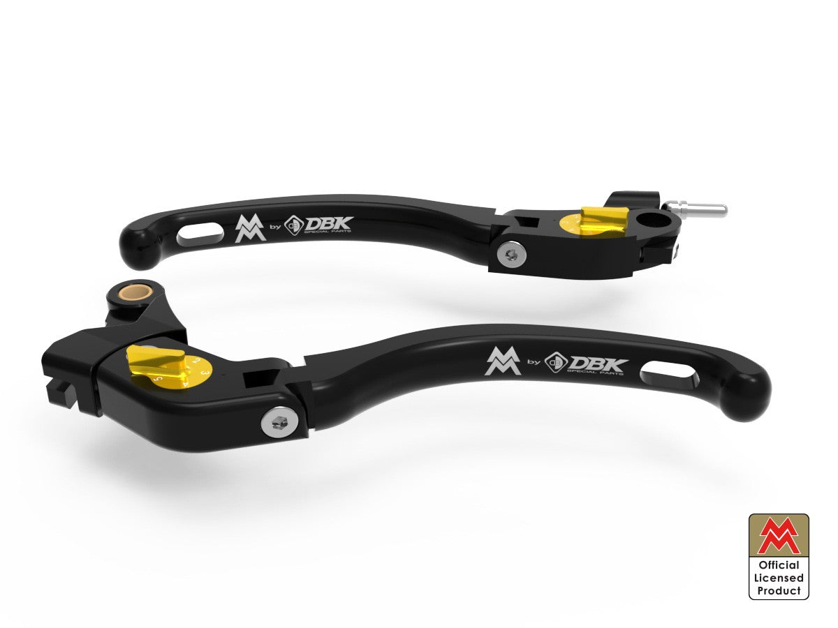 Ducabike DBK LE23 Brake / Clutch Adjustable Levers Eco GP 1 - BLACK-GOLD
