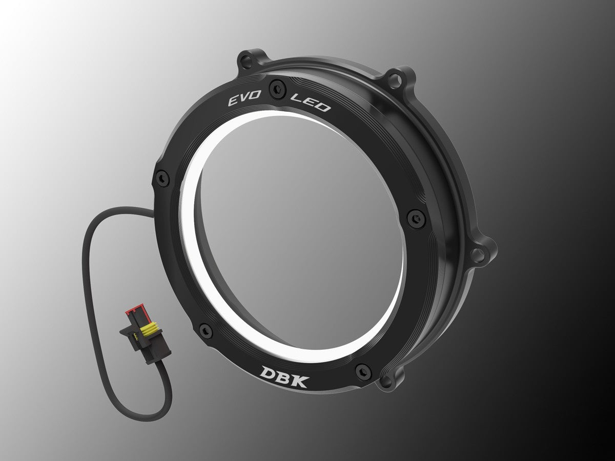 Ducabike DBK CCV4L01 Evo LED Clear Clutch Cover - BLACK-RED
