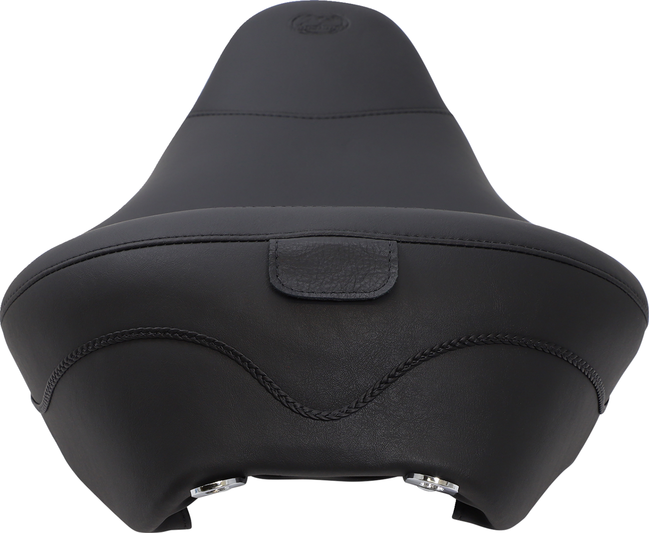 Mustang Wide Solo Seat - With Backrest - Vintage - Black - Smooth - FL '08-'25