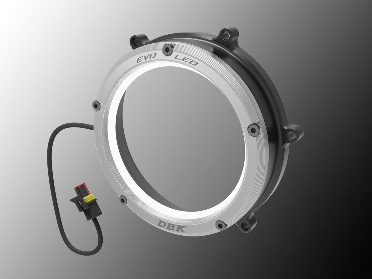 Ducabike DBK Cc1199l02 Evo LED Clear Clutch Cover - BLACK-SILVER