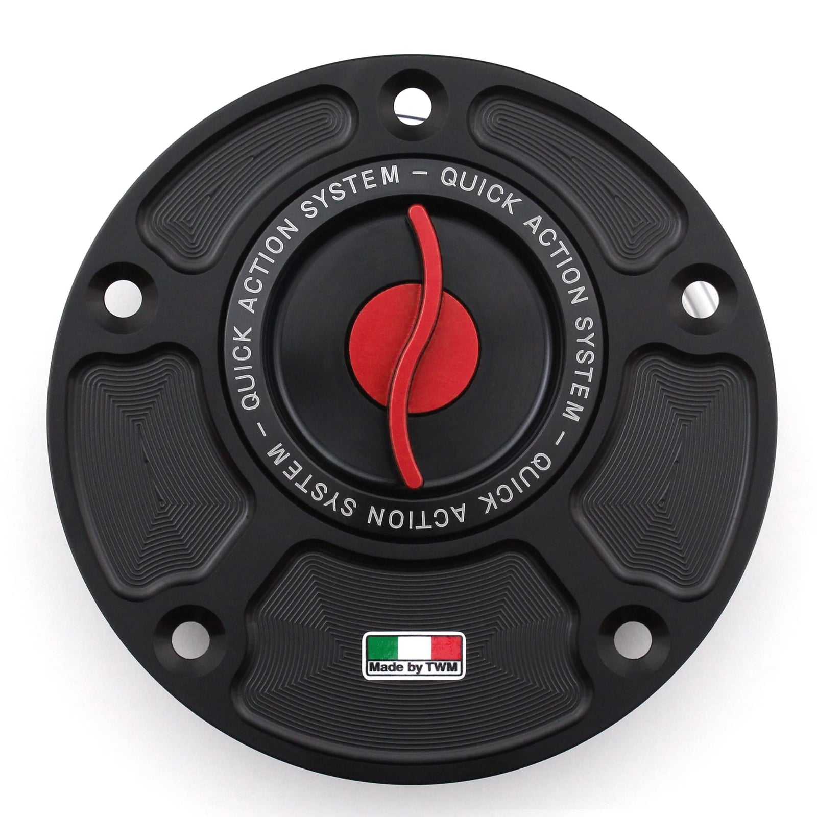 TWM CNC Aluminum Gas Cap / Fuel Cap with Red Center Cap for Yamaha Motorcycles