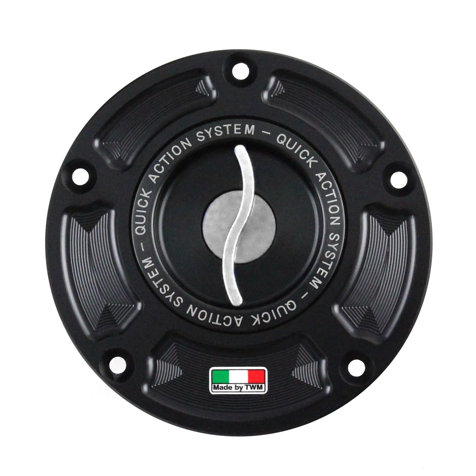 TWM CNC Aluminum Gas Cap / Fuel Cap with Silver Center Cap for Honda Motorcycles