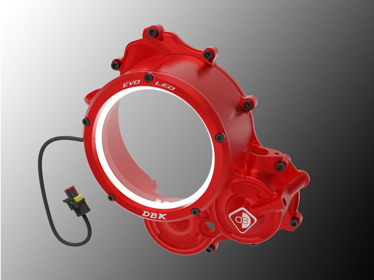 Ducabike DBK CCDVL15 Ducati HM 698 Mono Clear Clutch Cover 3D-EVO LED - RED-RED