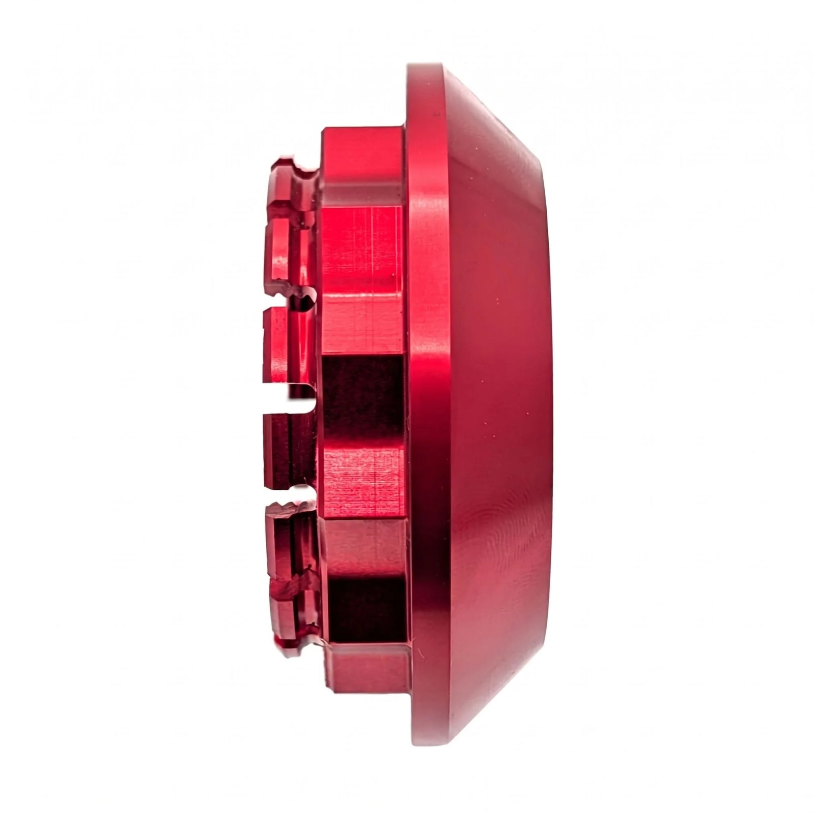 TWM CNC Aluminum Rear Wheel Axle Nut in Red Side View for Ducati - DRPD.02.R