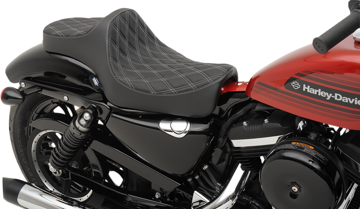 Drag Specialties Seats Predator III Seat - Double Diamond - Silver Stitching - XL '04-'22