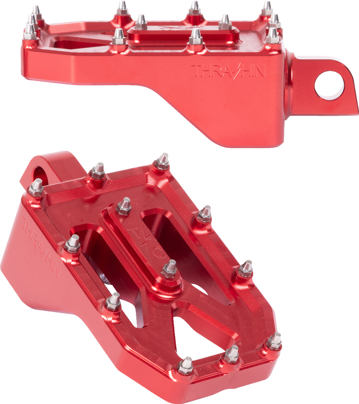 Thrashin Supply CO. Aggressor Foot Pegs - Rear - Red - HD '72-'25