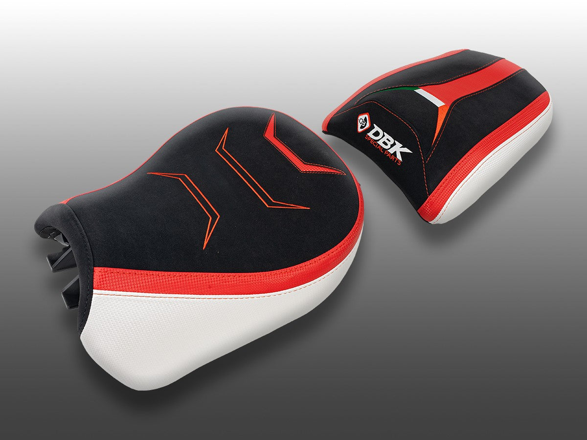 Ducabike DBK Ses02 Ducati MTS V4 Standard Complete Comfort Seat (Rider + Passenger) - BLACK-RED-WHITE