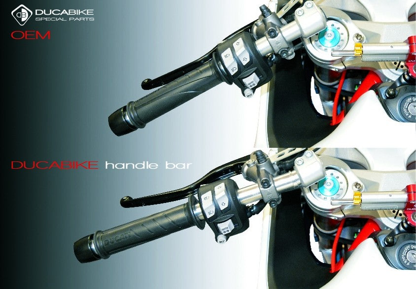 Ducabike DBK TM03 Adjustable Handlebar Tubes 10 Degrees - SILVER