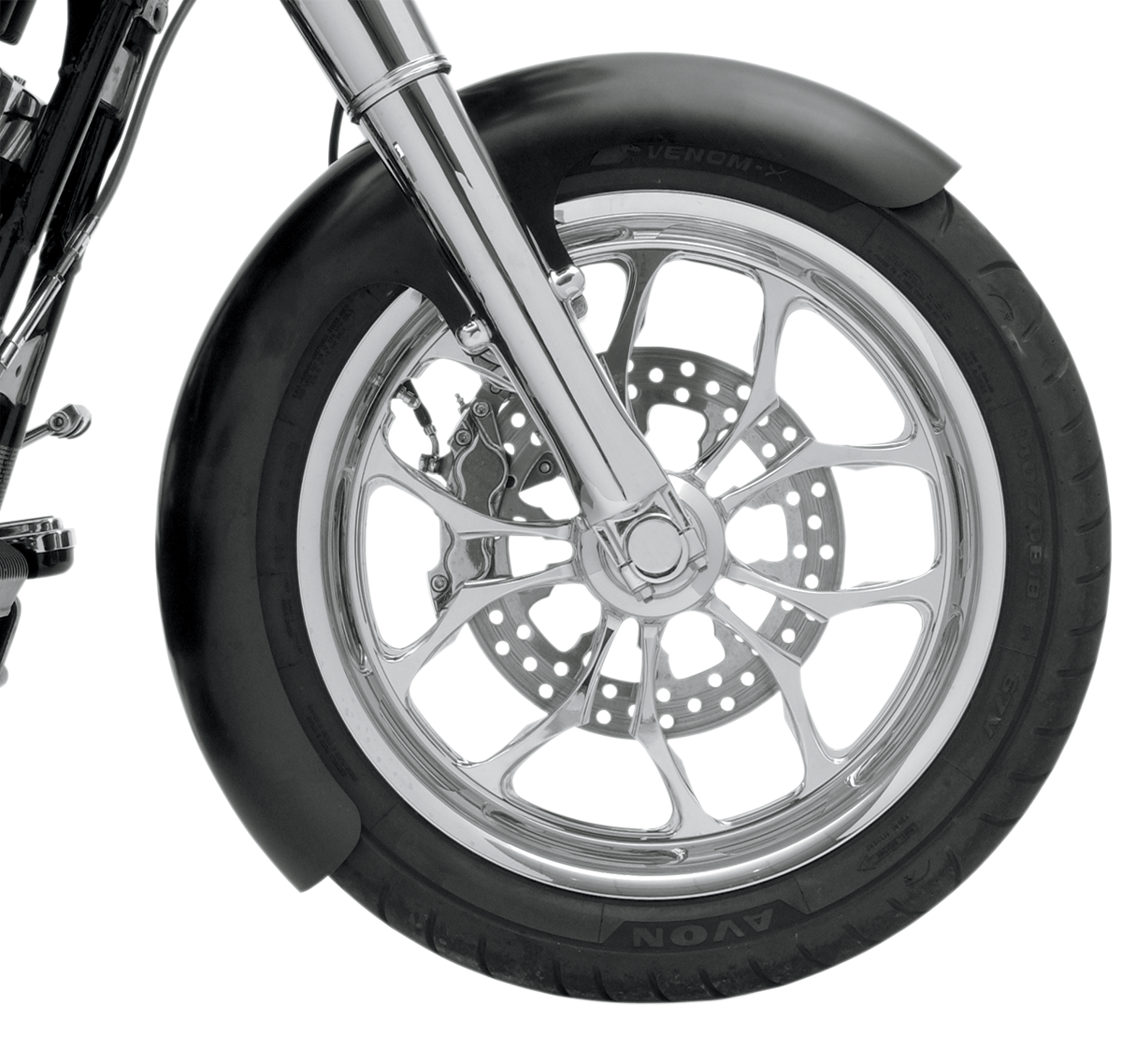 Klock Werks Wrapper Front Fender - Black - 21" - HD Touring/Trike