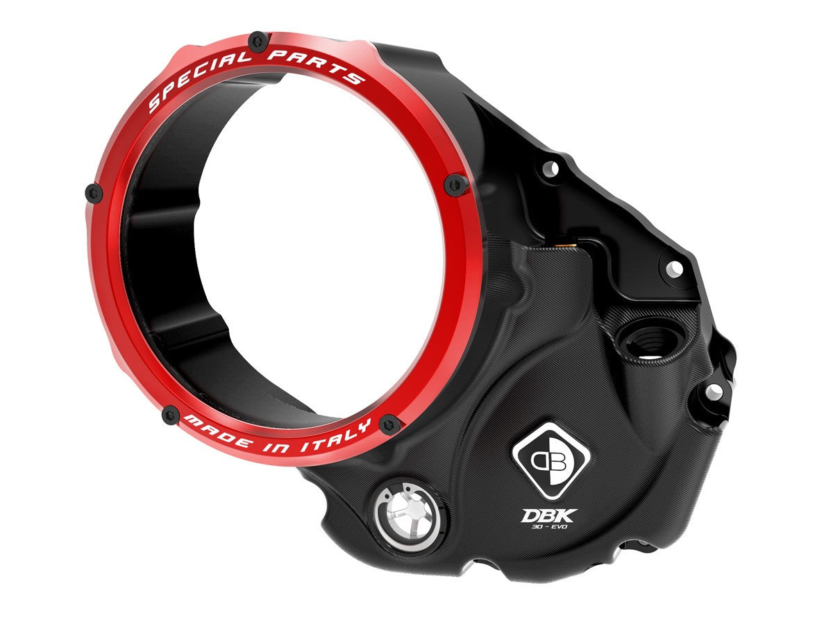 Ducabike DBK CCDV05 3D-EVO Clear Clutch Cover Oil Bath - BLACK-RED