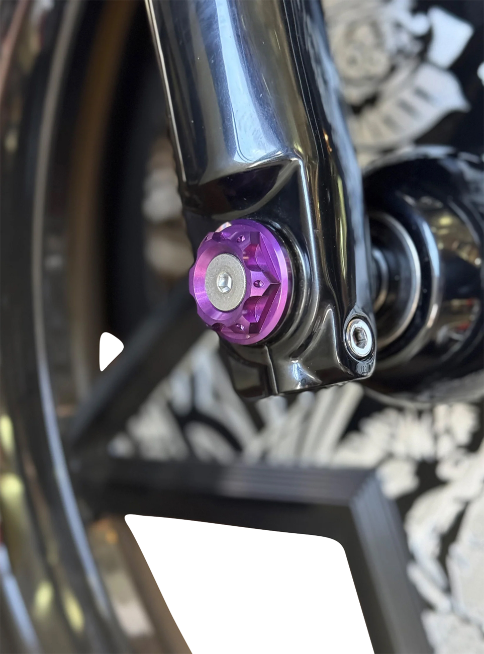 Paul Yaffe Bagger Nation Y-Axle With Turret Style Axle Cover Kit - Custom - Front - Purple - 25 MM