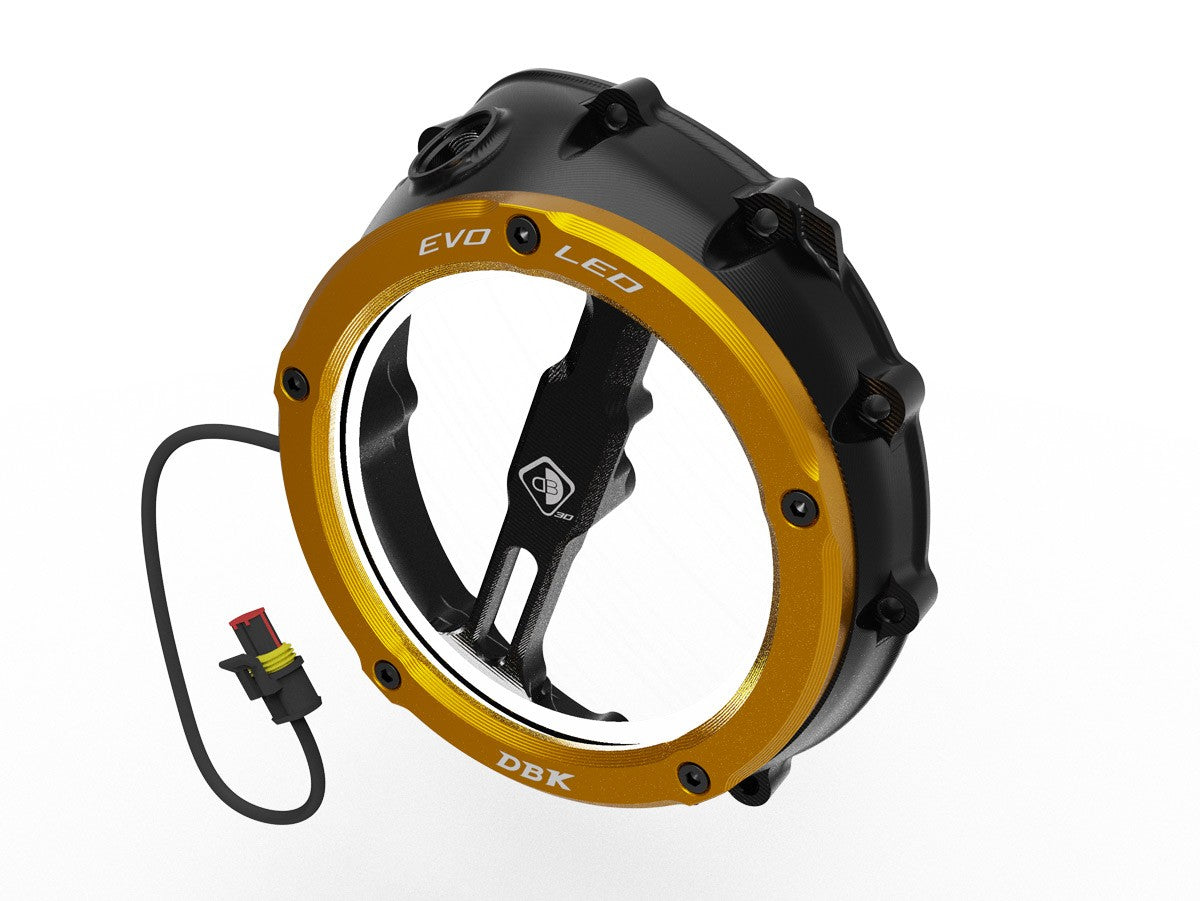 Ducabike DBK Ccdvl12 BMW Evo LED Clear Clutch Cover - BLACK-GOLD